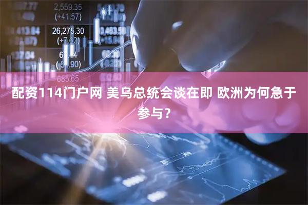 配资114门户网 美乌总统会谈在即 欧洲为何急于参与？