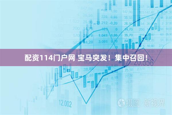 配资114门户网 宝马突发！集中召回！